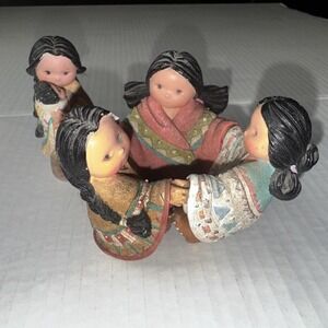 Enesco Friends Of The Feather "Feathered Friends" Indian Girls Dancing Figurine